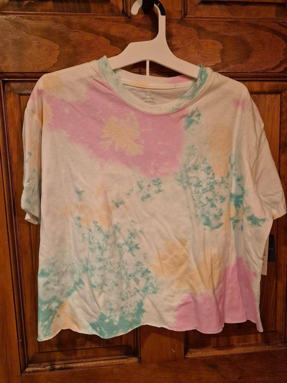 Kids Pastel Tie-Dye Short Sleeve Tee - Pink, Teal & Peach